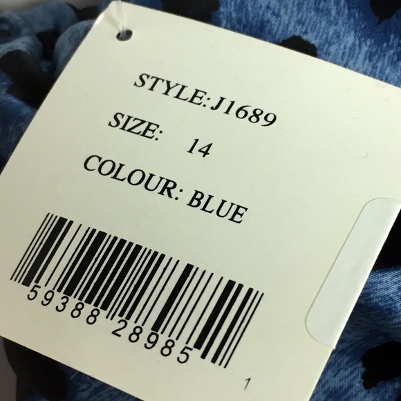 Focus 2000 Blue Animal Print Ruffle Zip Up Jacket - Picture 7 of 8